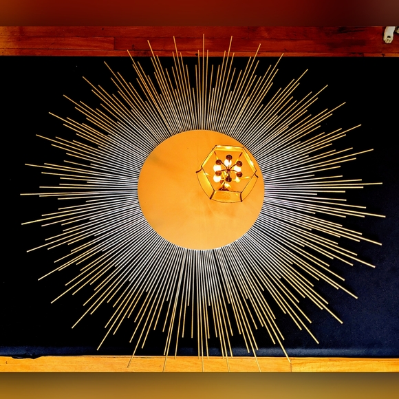 35" Sunburst Mirror Ombre GOLD & SILVER Decorative Wall Mirror - Picture 2 of 5